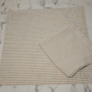 Pottery Barn Linen-Blend Striped Napkins – Set of 2 Neutral 20" x 20"